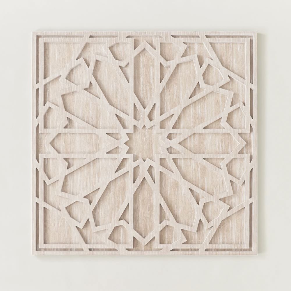 Graphic Wood Wall Art, Whitewashed, Square, Individual - Image 0