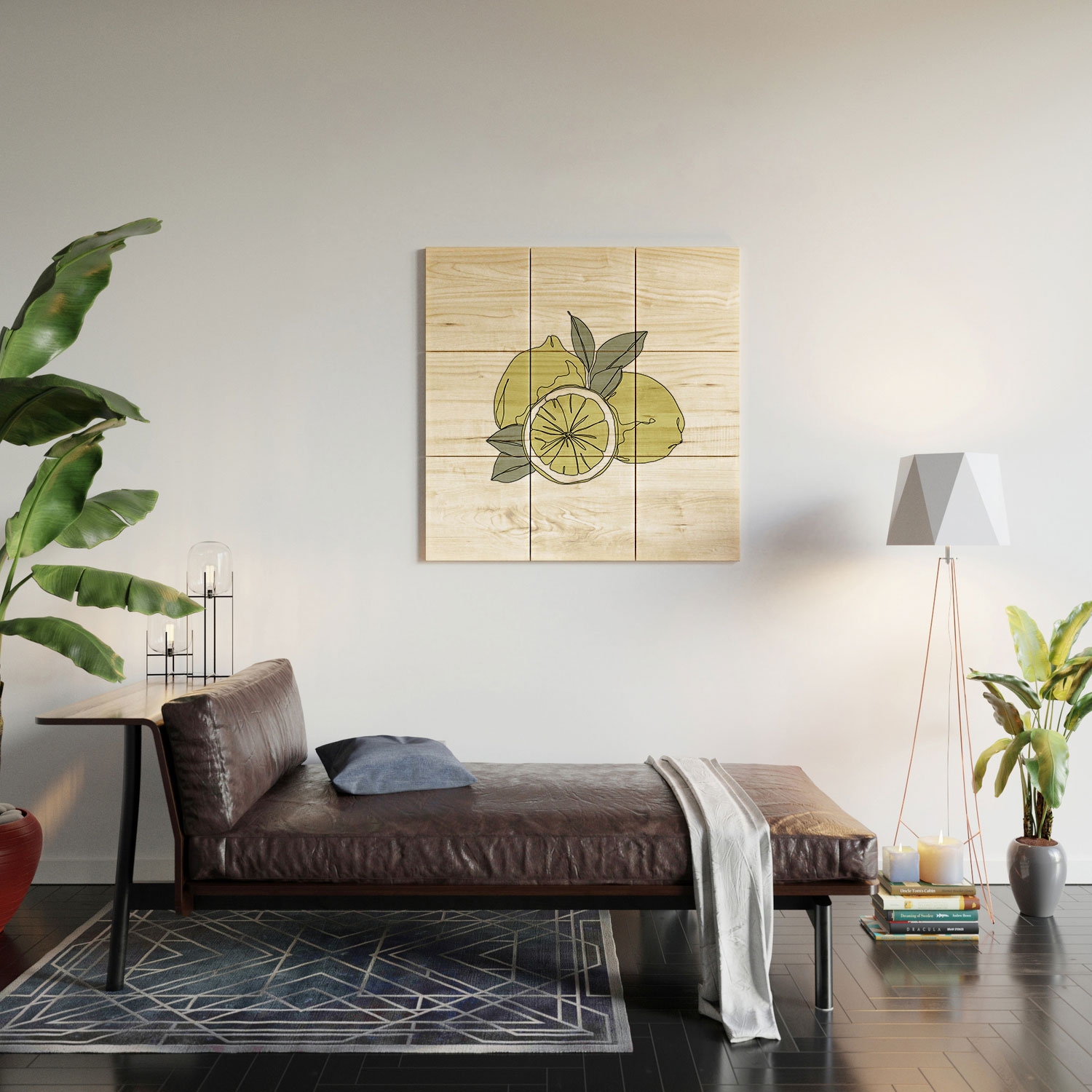 Lemons Artwork by The Colour Study - Wood Wall Mural3' X 3' (Nine 12" Wood Squares) - Image 3