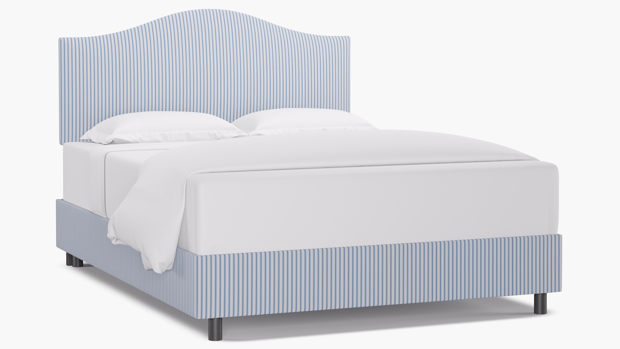 Camelback Bed, Cornflower Classic Ticking Stripe, Queen - Image 0