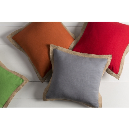 Jute Flange 20x20 Pillow Cover with Down Insert - Image 2