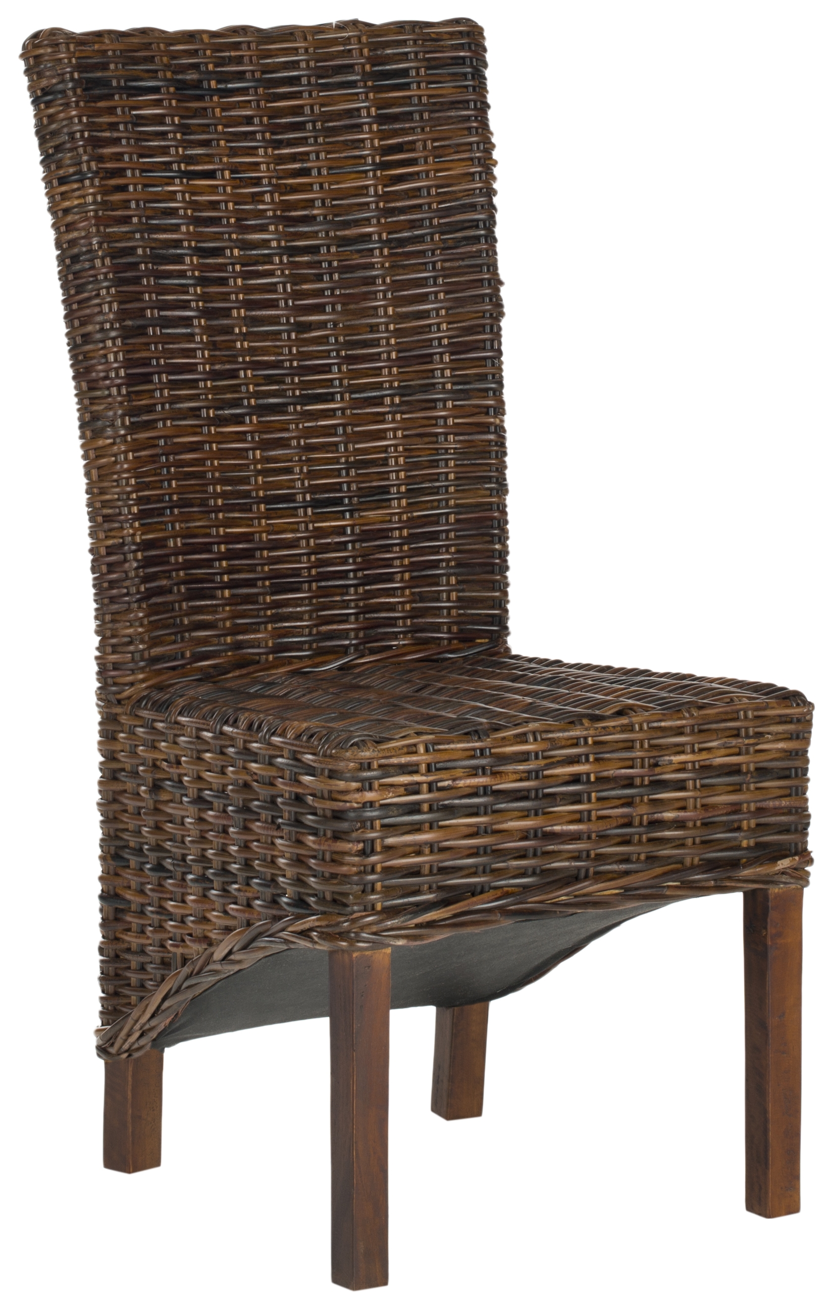 Ridge 18''H Rattan Side Chair - Dark Brown - Safavieh - Image 2