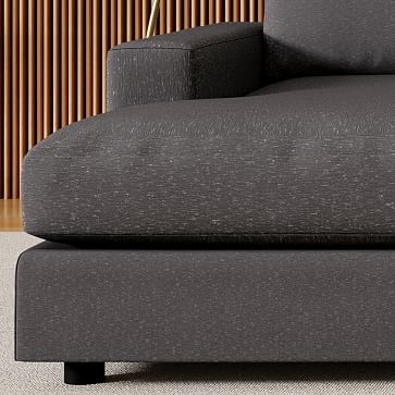 Urban Sectional Set 03: Left Arm 3 Seater Sofa, Right Arm Chaise, Down Blend, Chenille Tweed, Silver, Concealed Supports - Image 1