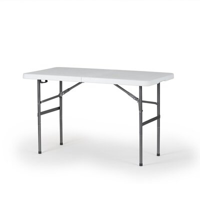 4ft White Plastic Portable Folding Dining Table - Image 0