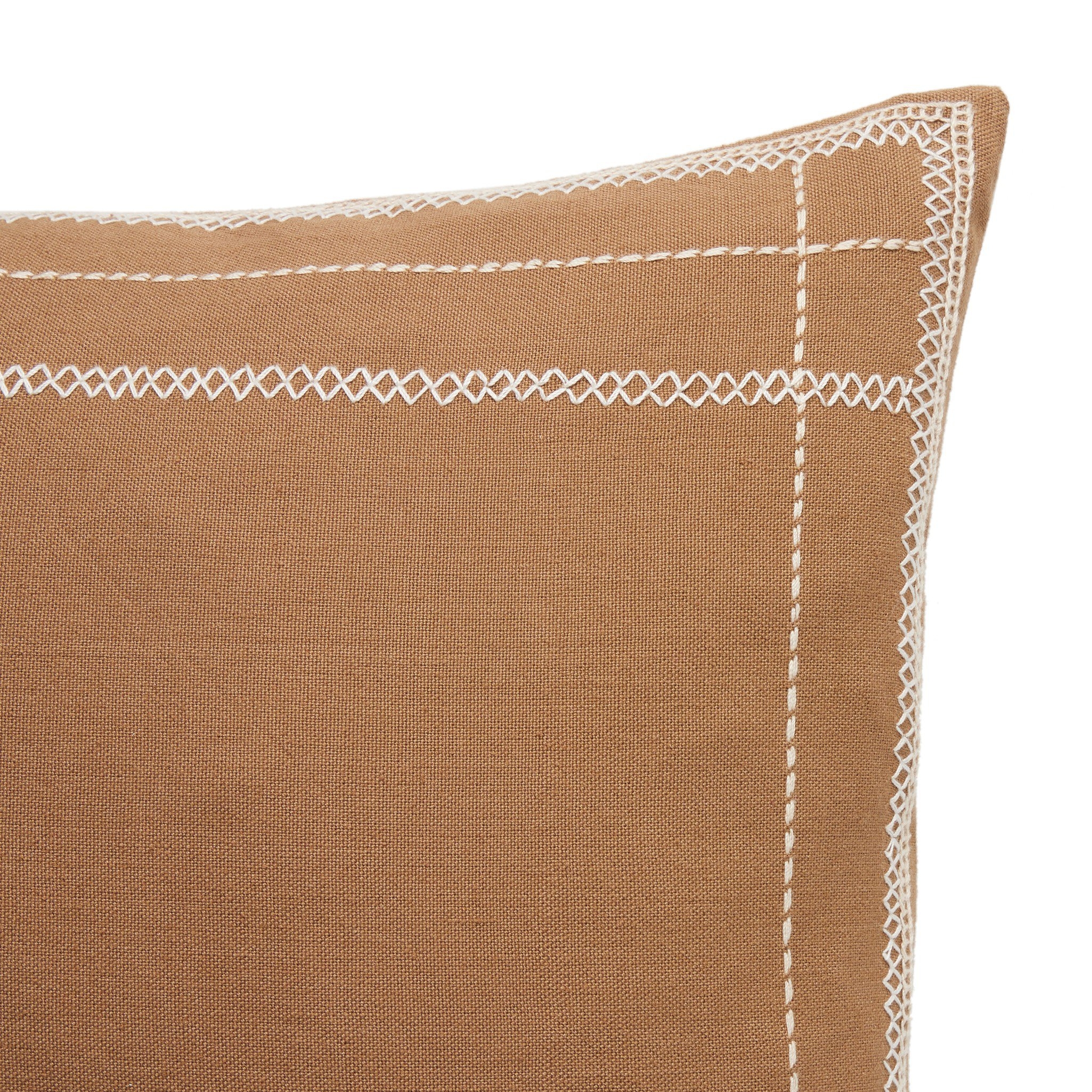 Handwoven Cadena Pillow - Taupe Cotton - Image 2