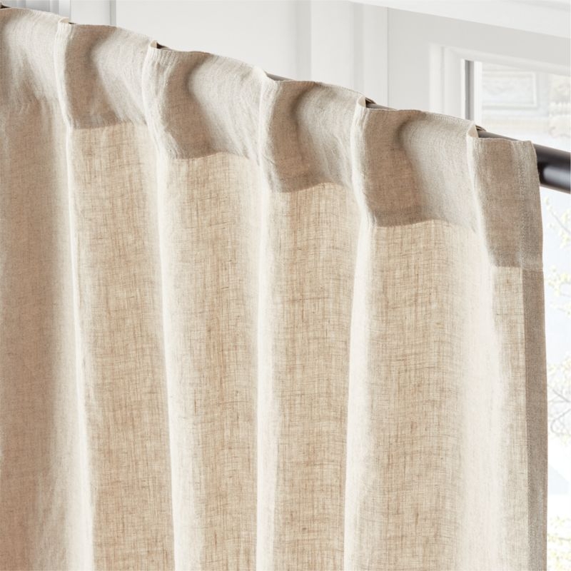 EUROPEAN FLAX™-Certified Linen Natural Window Curtain Panel 48''x108'' - Image 3