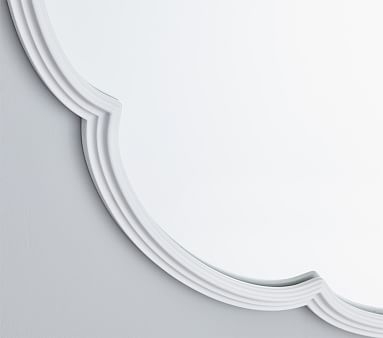 Scallop Mirror, White - Image 1