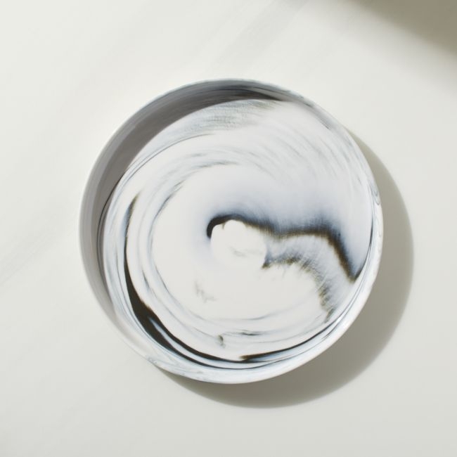 Swirl Black and White Salad Plates Set of 4 by Jennifer Fisher - Image 0