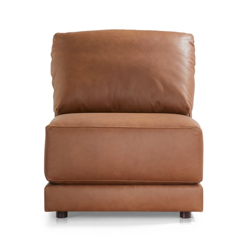Gather Leather Armless Chair - Image 1