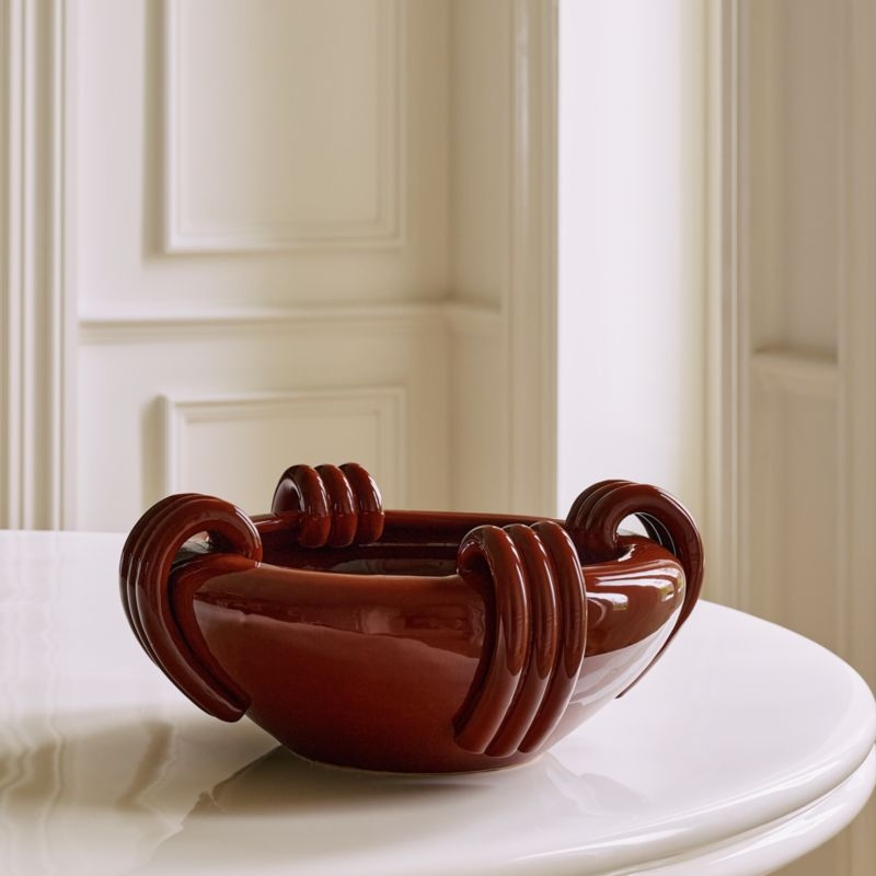 Chiara Red Ceramic Decorative Bowl - Image 5