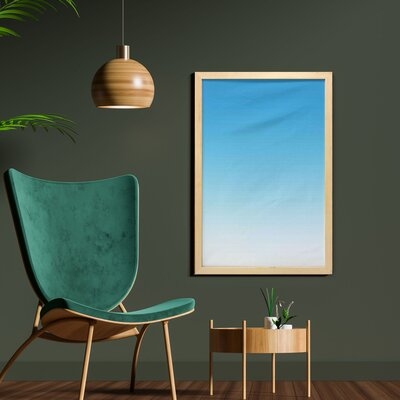 Skyscrape in the Spring View Tropical Blue Inspired Vivid Colored Modern Design - Picture Frame Photograph Print on Fabric - Image 0