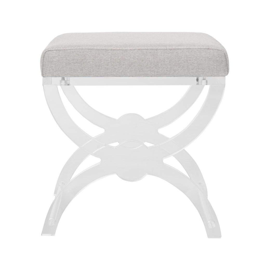 Delfina Acrylic Ottoman - Grey/Clear - Safavieh - Image 3