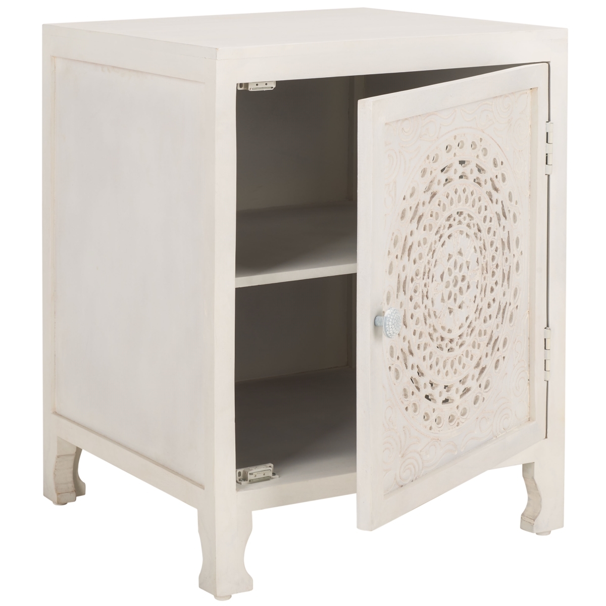 Regius 2 Shelf 1Door Nightstand - White Washed - Safavieh - Image 7