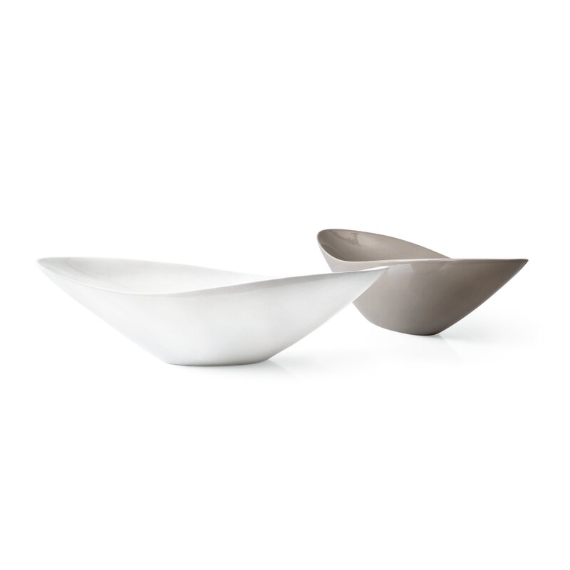 Calligaris Linette Centrepiece Decorative Bowl Color: Glossy White - Image 0