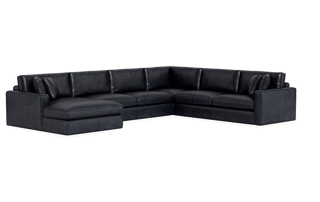 James Leather 4-Piece 5-Seat Corner Chaise Sectional Left - Image 1
