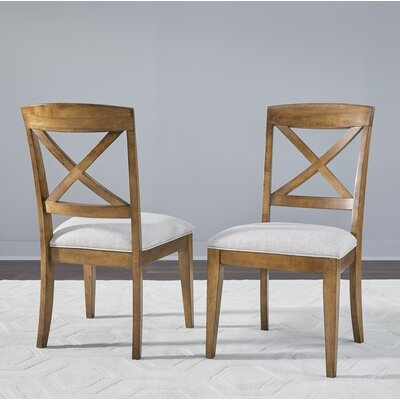Cross Back Side Chair in Brown (Set of 2) - Image 0