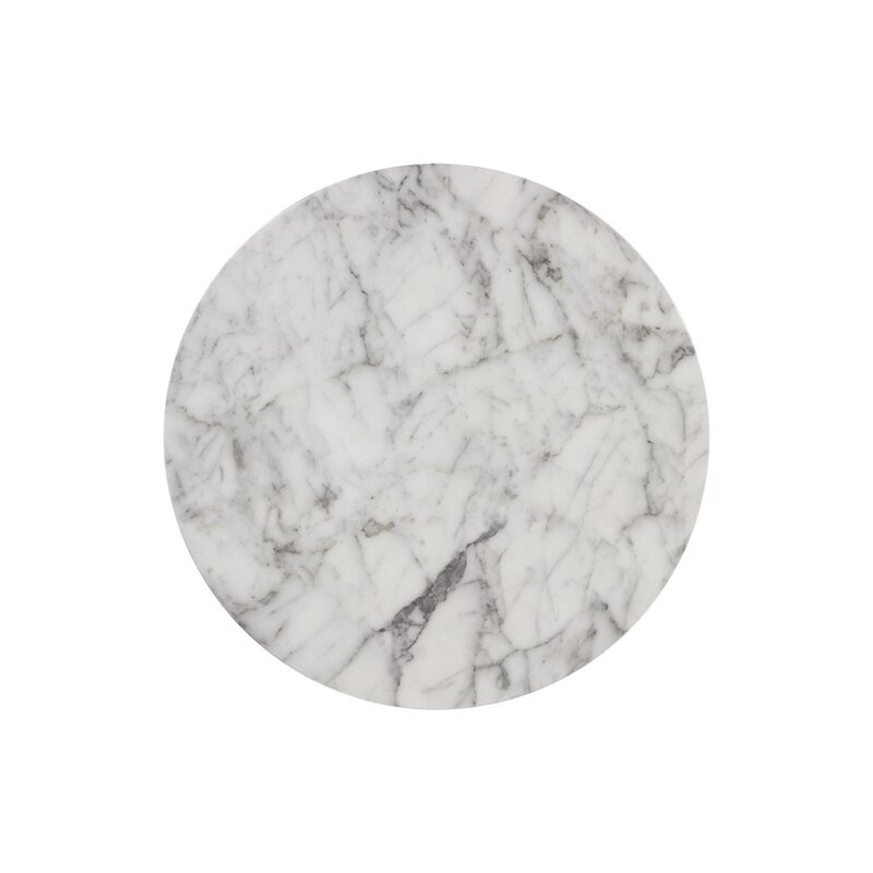 Kellaman Drum End Table, White Marble - Image 3