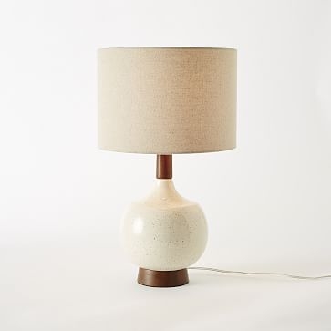 Modernist Table Lamp, Egg White/Natural, Set of 2 - Image 0
