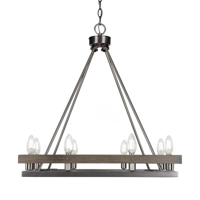 Bainum 8 - Light Statement Wagon Wheel Chandelier - Image 0