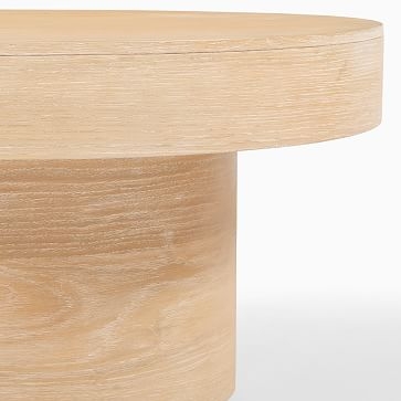 Volume Washed Oak 30 Inch Round Pedestal Coffee Table - Image 3