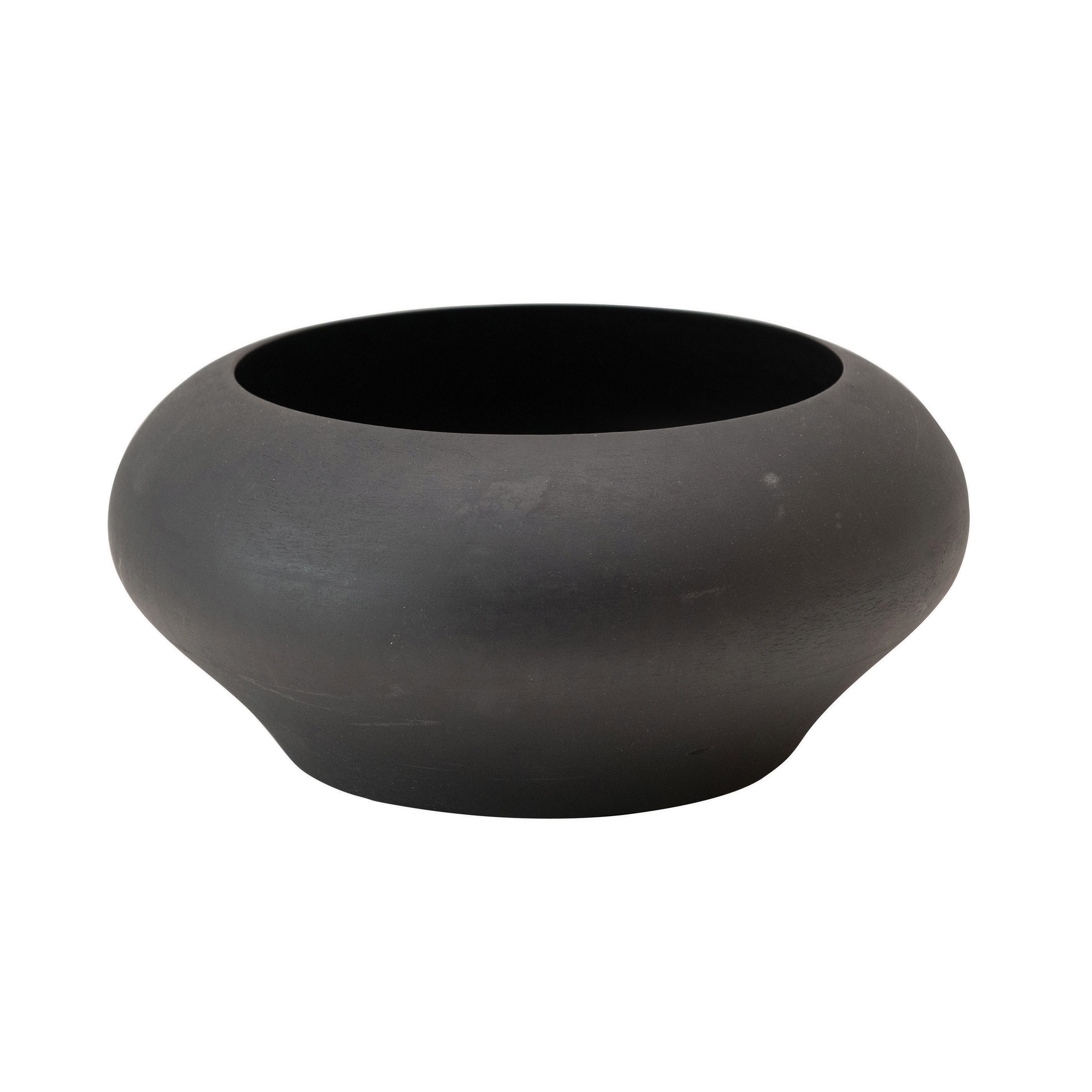 Mango Wood Bowl, Black - Image 0