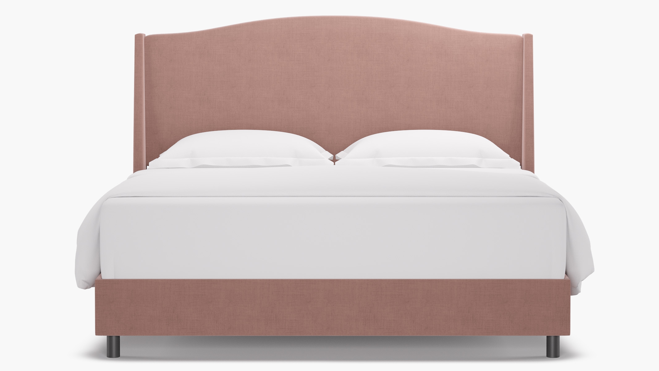 Classic Wingback Bed, Blush Everyday Linen, King - Image 0
