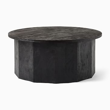 WE Exton Collection Faceted Coffee Table, Coffee Bean/Blackened Oak, Round 41" - Image 2