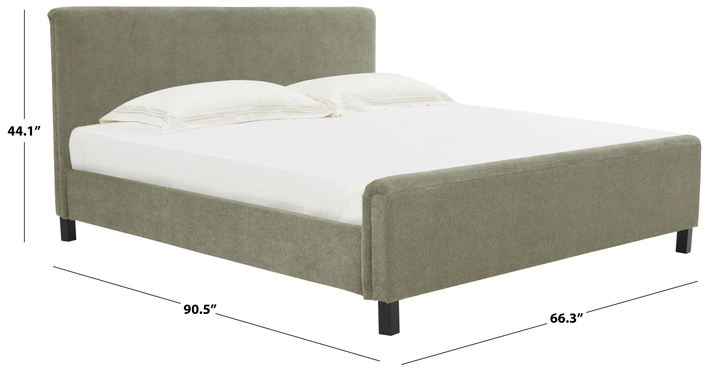 Finney Upholstered Bed - Sage Green - Image 5