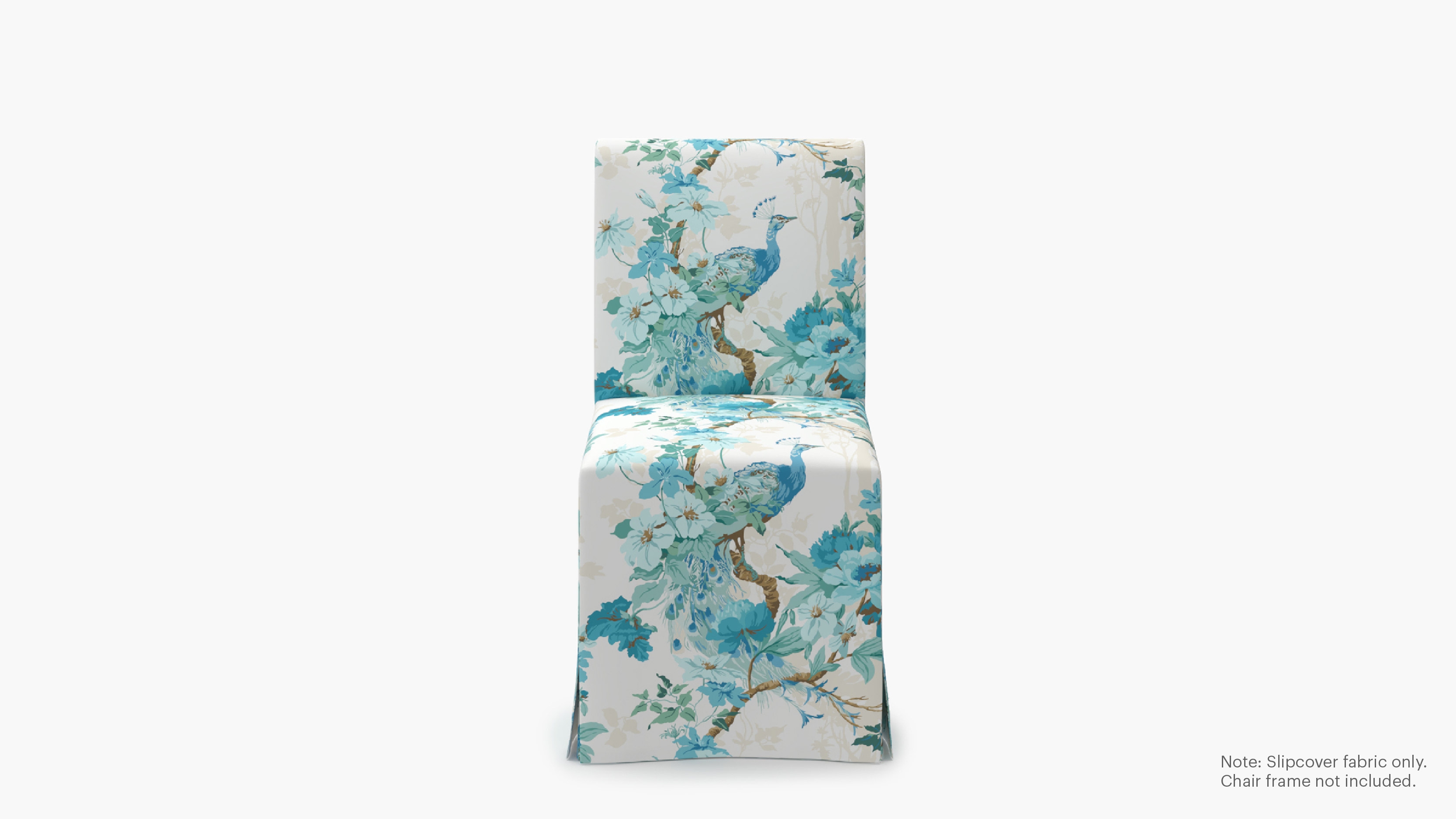 Slipcovered Signature Dining Chair - Cover Only, Turquoise Peacock Park - Image 0