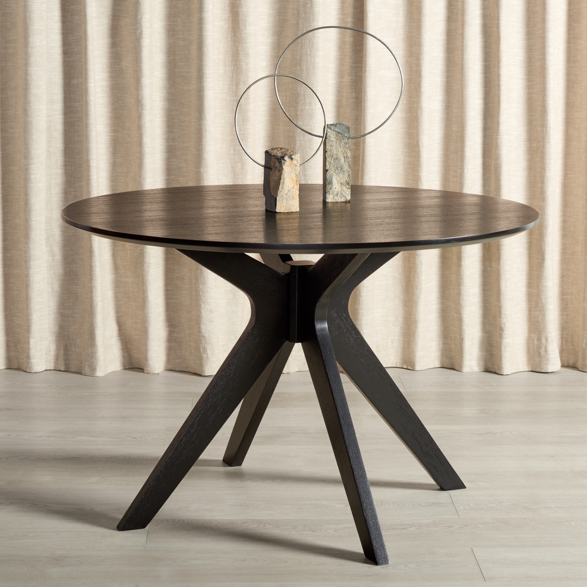 Carolee 46" Round Dining Table - Black - Image 1