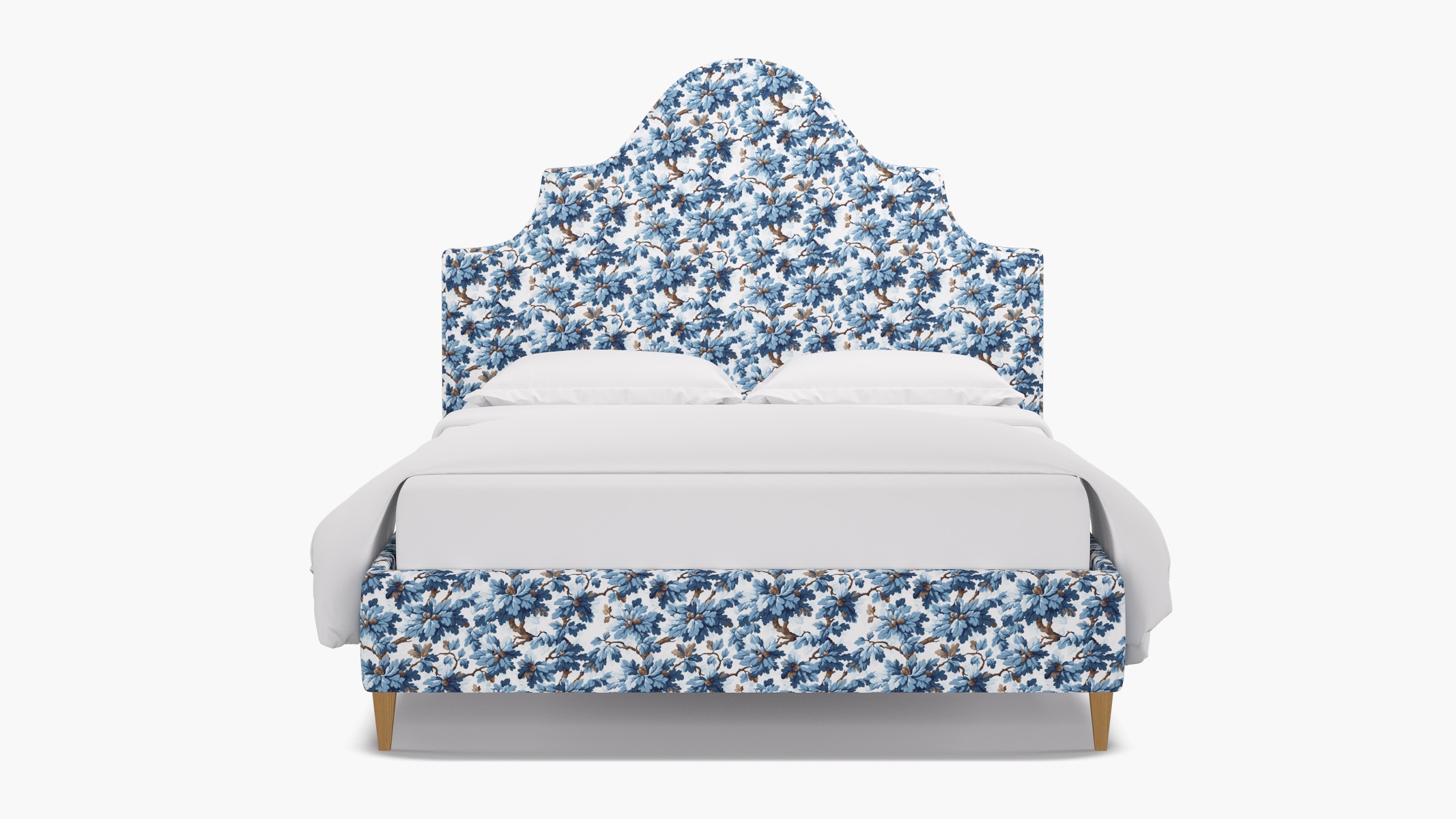 Statement Bed, Delft Woodland, Natural Square Tapered Leg, King - Image 0