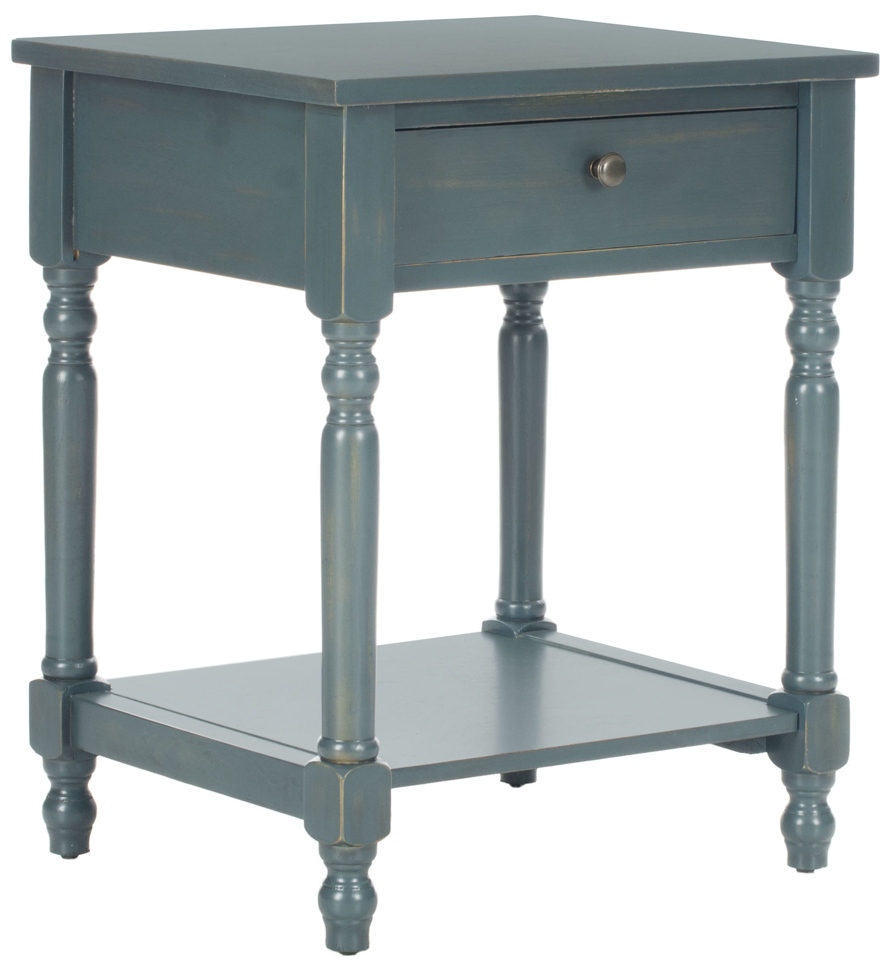 Tami Nightstand With Storage Drawer - Steel Teal - Safavieh - Image 1