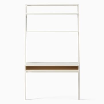 Ladder Shelf Storage Collection White Lacquer and Dark Mindi 44 Inch Wide Desk - Image 2