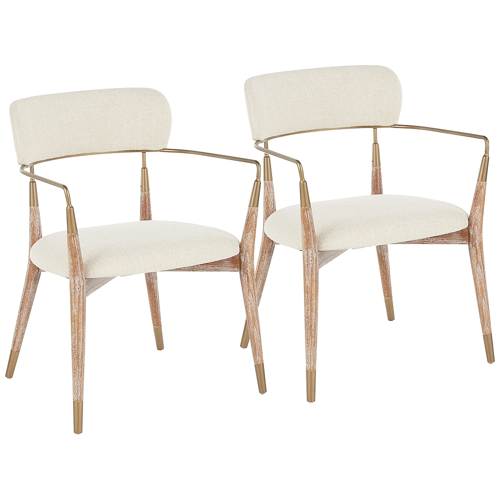 Savannah Wood Dining Chairs, White Washed, Set of 2 - Image 0