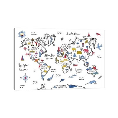 World Map by - Wrapped Canvas - Image 0