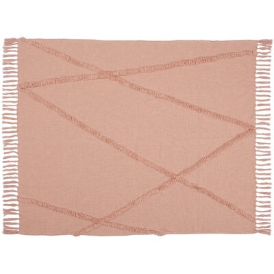 Life Styles Solid Tufted Abstract Diamond Throw Blanket - Image 0