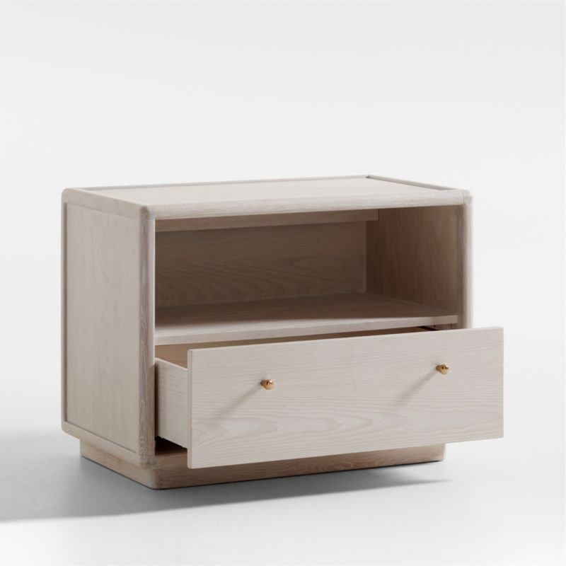 Lafayette 32" Whitewashed Wood Charging Nightstand - Image 1