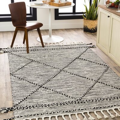 Alberty Southwestern Hand- Loomed Cotton Gray Area Rug - Image 0