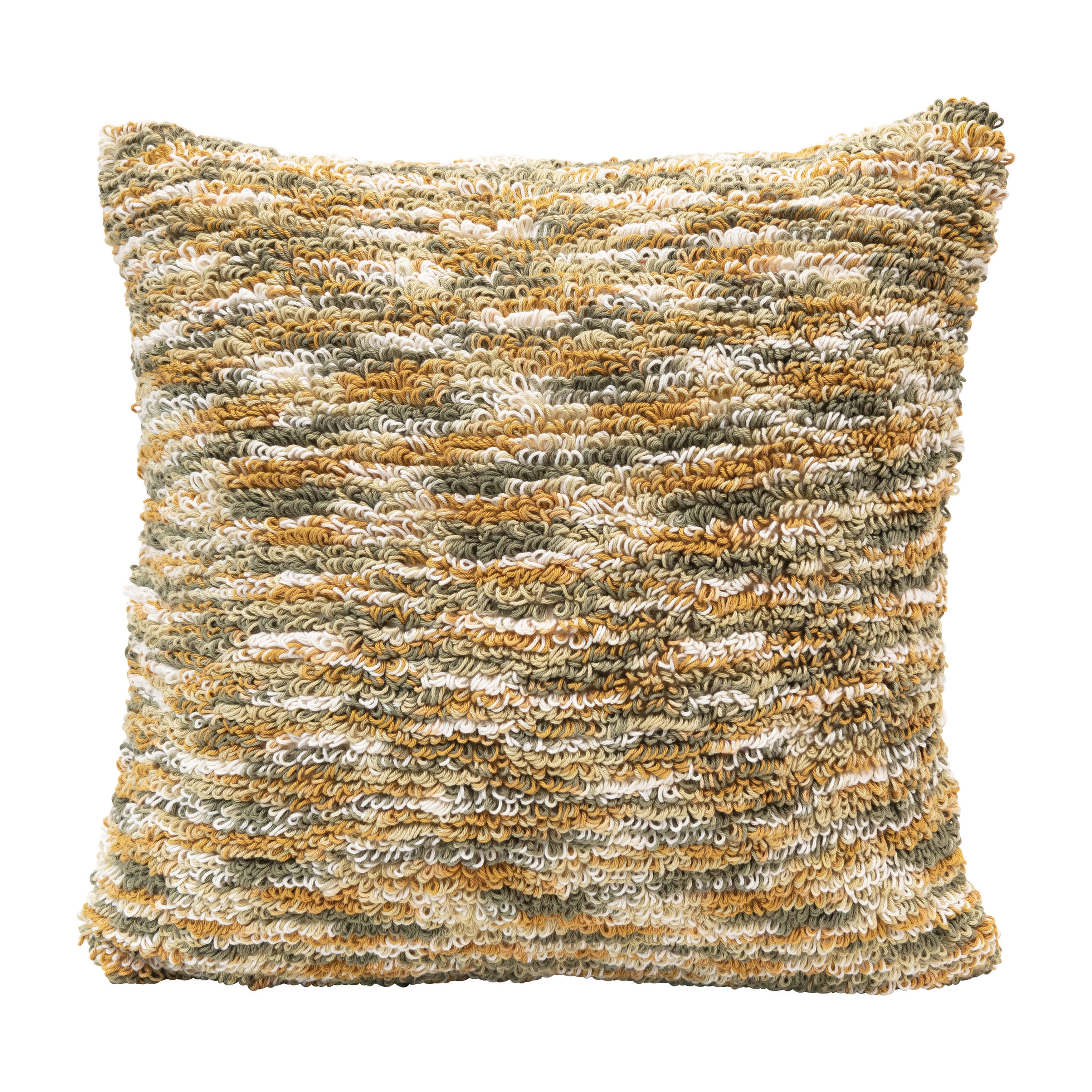 Woven Cotton Space-Dyed Pillow, Multi Color - Image 0