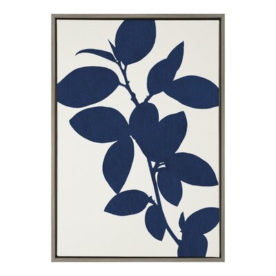'Blue Botanical' by Homes Designs - Floater Frame Painting Print on Canvas - Image 0