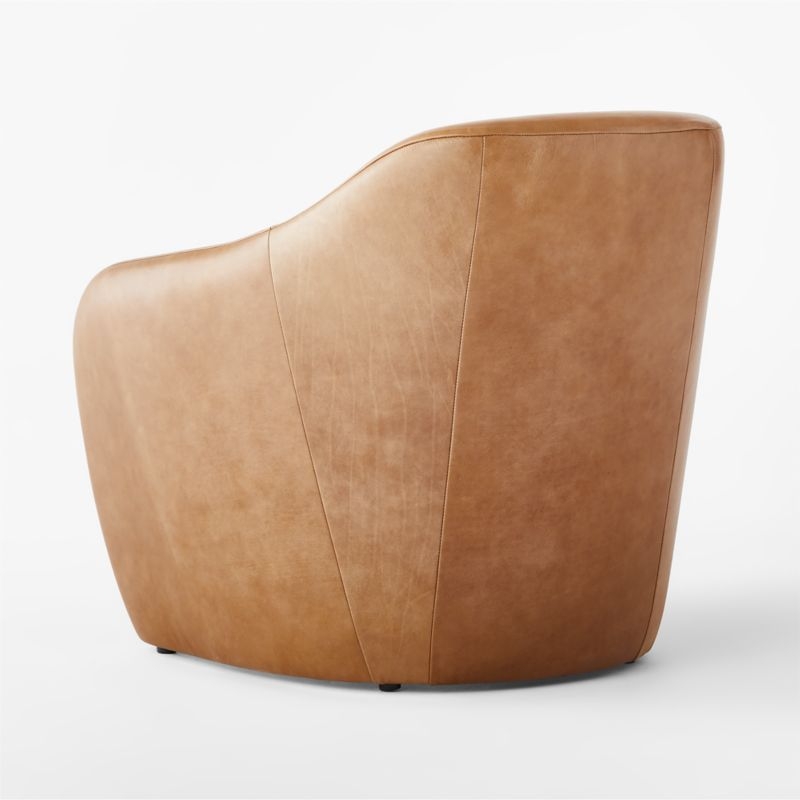 Pavia Lounge Chair, Russle Taupe Gray Leather - Image 5