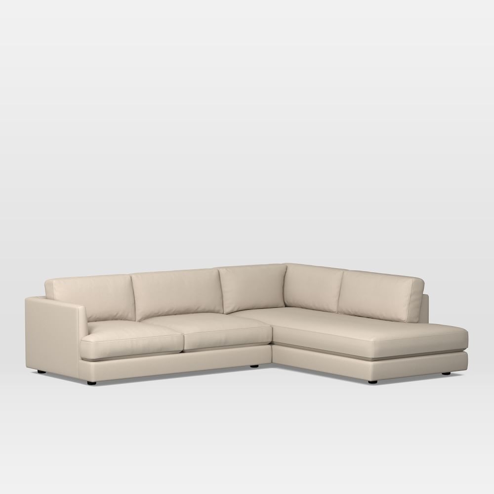 Haven Sectional Set 01: Left Arm Sofa, Right Arm Terminal Chaise, Poly, Performance Washed Canvas, Natural - Image 0