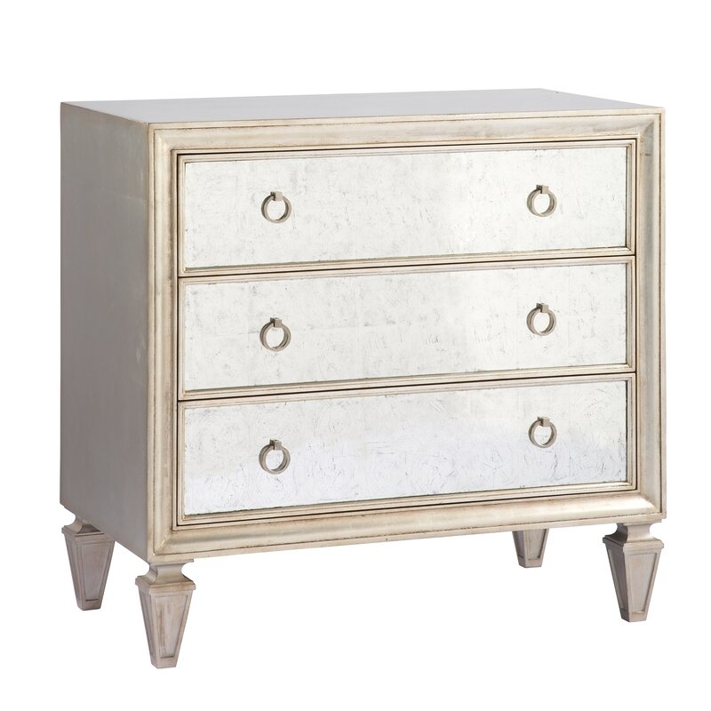 Lillian August Blackwell 3 Drawer Mirrored Accent Chest - Image 0