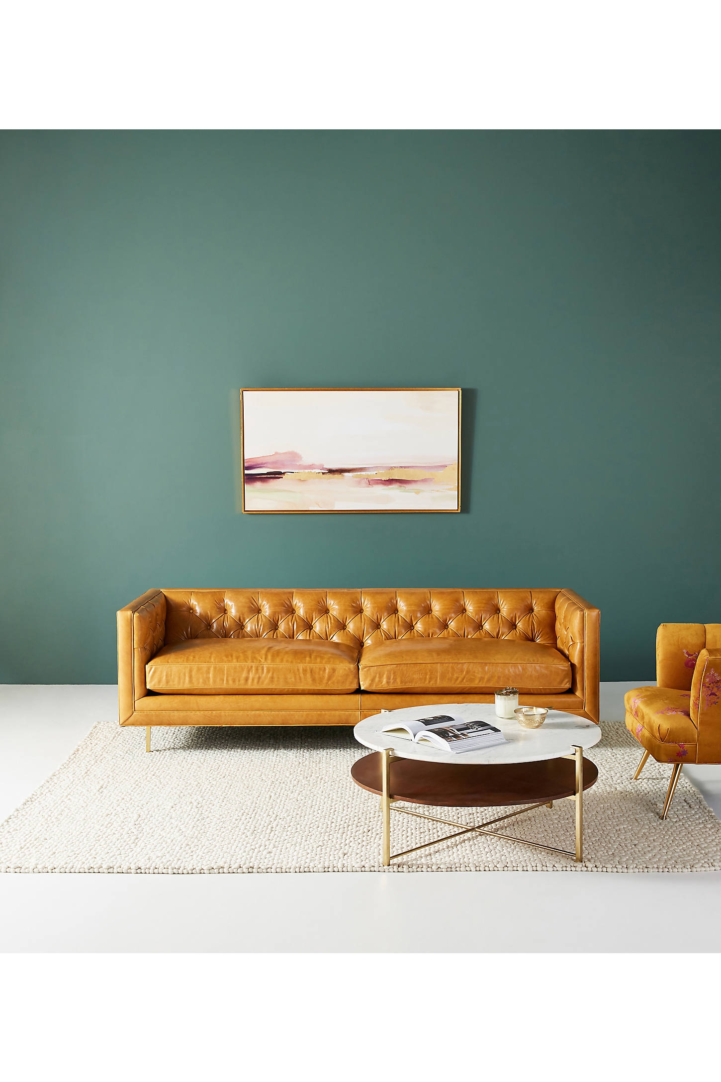 Mina Leather Two-Cushion Sofa - Image 0