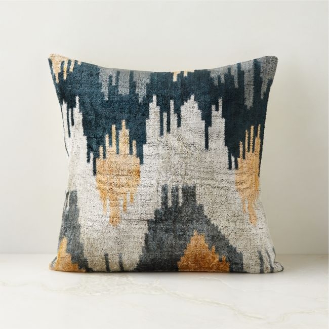 Fenn Turkish Silk Throw Pillow with Down-Alternative Insert 18"x18" - Image 0