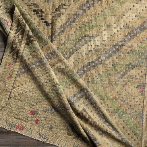 Antique One of a Kind Brown Indoor 6'4" x 10'6" Handmade Rug - Image 1