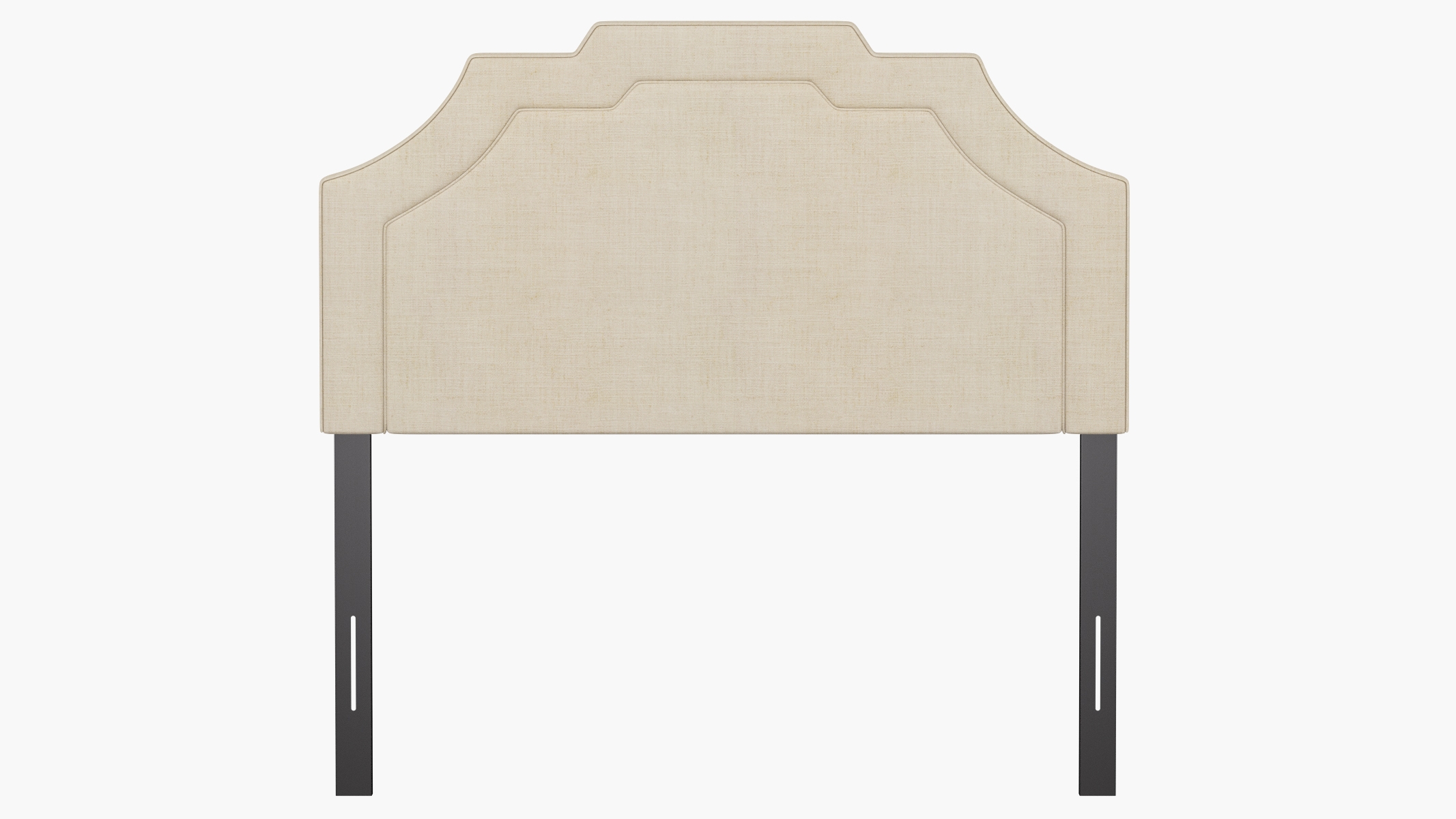 Art Deco Headboard, Talc Everyday Linen, Full - Image 1