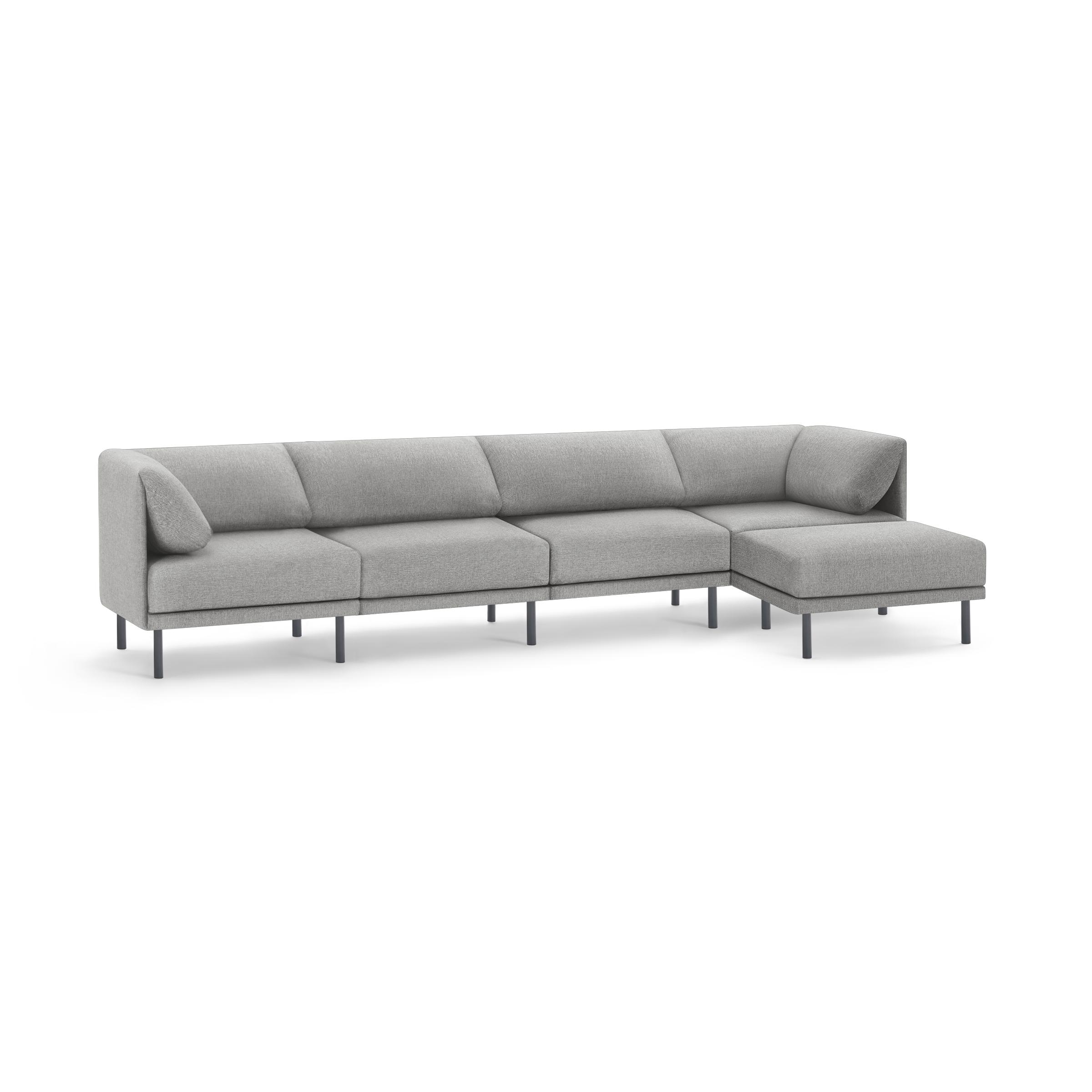 Range 5-Piece Sectional Lounger in Stone Gray - Image 0