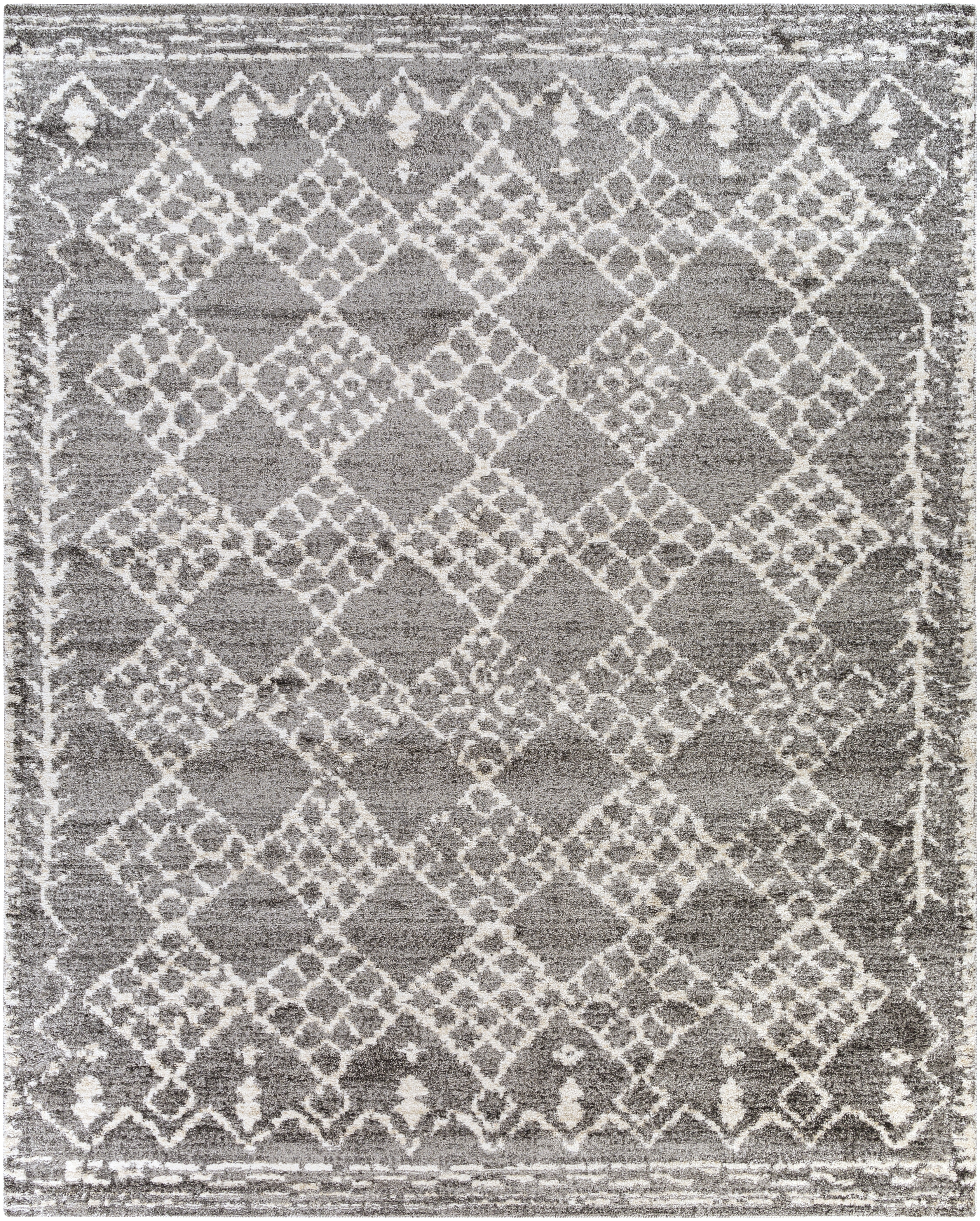 Andorra Gray Indoor 6'7" x 9' Machine Woven Rug - Image 0
