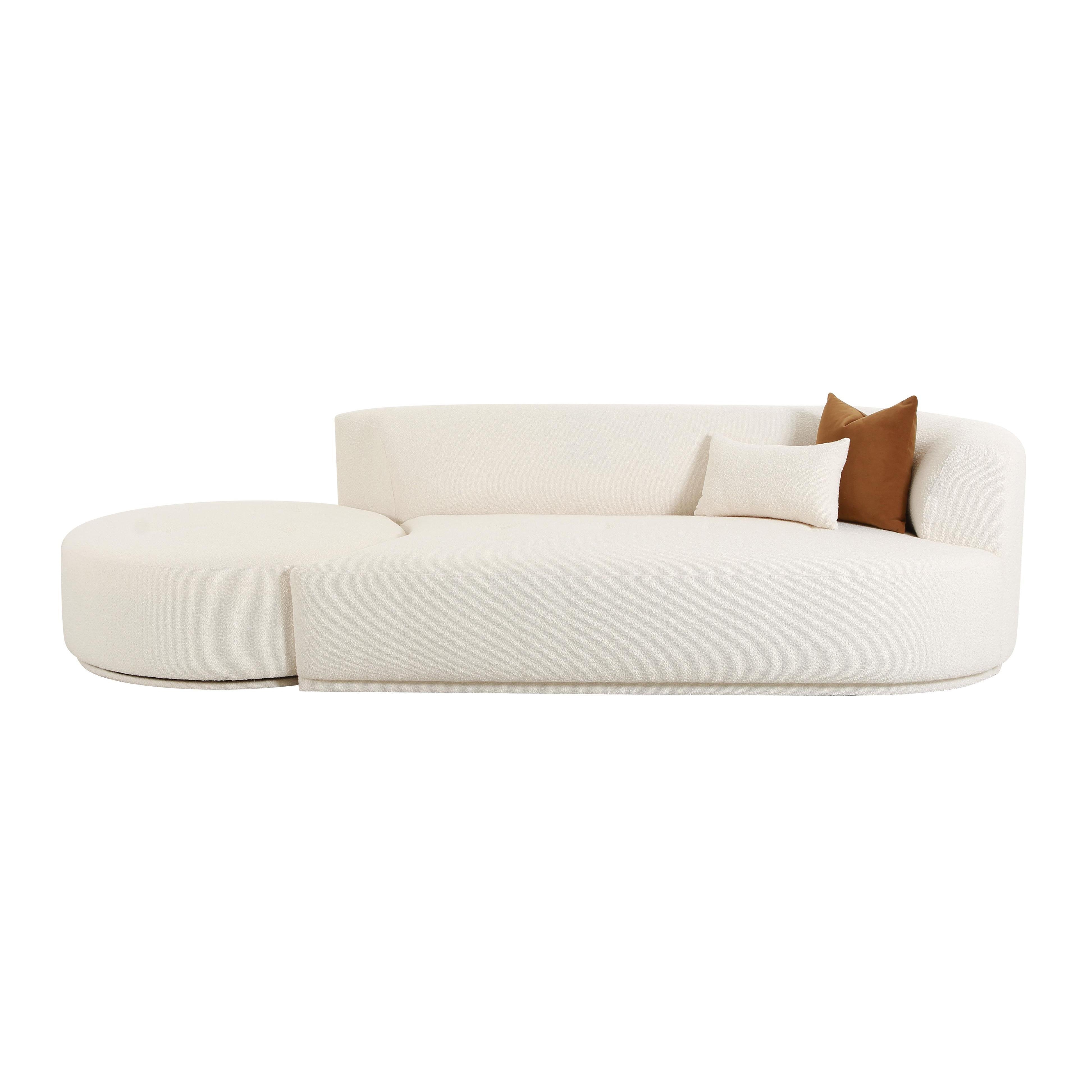 Fickle Cream Boucle 2-Piece Chaise Modular RAF Sofa - Image 1