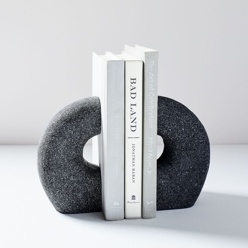 Lava Rock Bookends, Anchor Gray, Set of 2 - Image 0